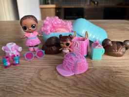LOL Surprise_2 Puppen und Box mit rosa Perücke_hellblau