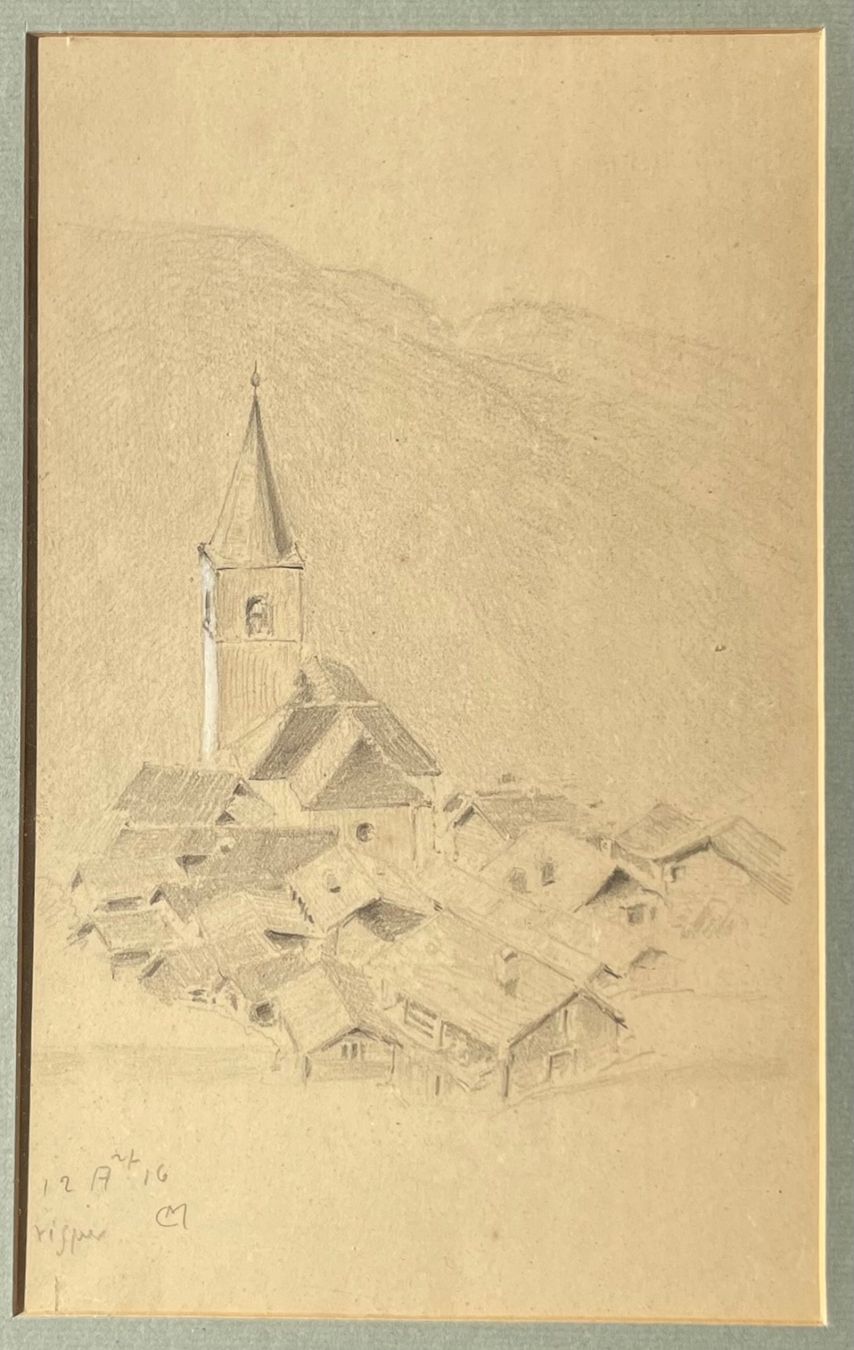 Dipinti: Ch. Meltzer dessin 1916 Visper Viège – Usato da Biel/Bienne venduto da Galaq 1