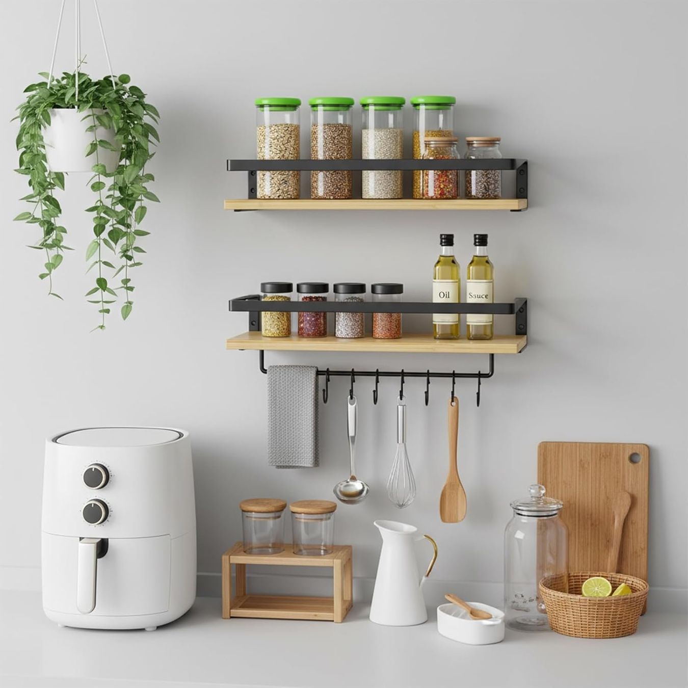 Scaffali: Wandregal Holz 2er Set mit Handtuchhalter braun – Nuovo e nell'imballaggio originale da Dietikon venduto da Abverkauf10 4