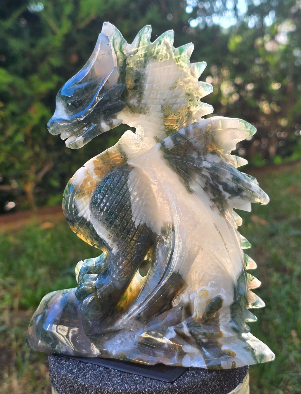 Minerali & Pietre curative: Moosachat Edelstein Drache 🐉💚788g – Nuovo e nell'imballaggio originale da Matzingen venduto da Shay_Crystalz 1