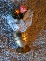 Vintage Blumenstrauss in Vase aus Messing, Puppenhaus