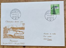 PLANCEMONT lettre oblitération dernier jour  30.6.82