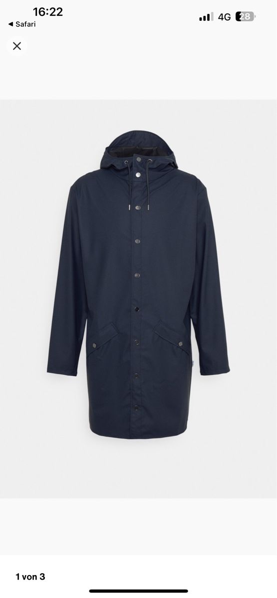 Rains Cappotti: Rains Parka S/M Unisex, Navy – Usato da Ruvigliana venduto da princesse10 3