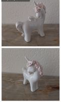 Einhorn Porzellanfigur weiss rosa