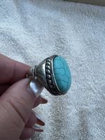 Vintage Silberring mit Türkis Stein, Grösse 56/57!