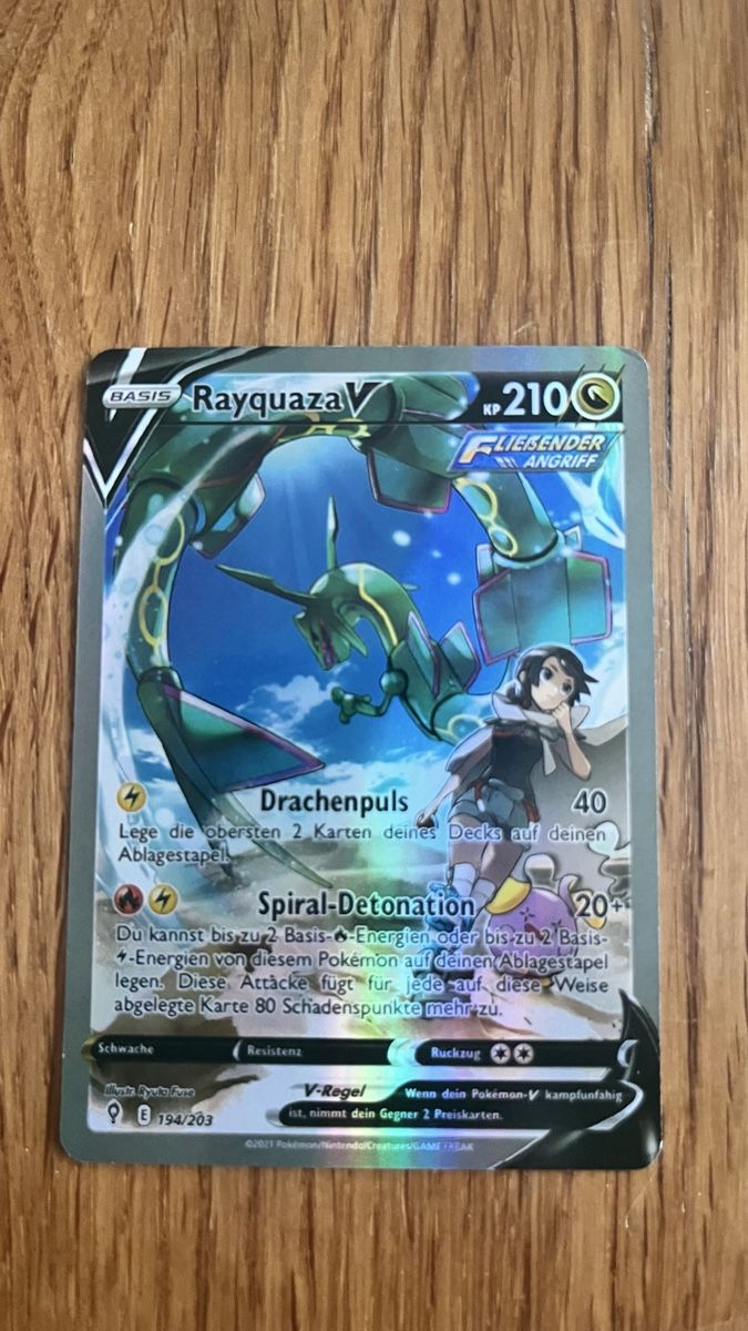 Pokémon Carte collezionabili: Pokémon Rayquaza V 194/203 – Nuovo (secondo la descrizione) da Oberrieden venduto da phmsales