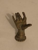 Möbelknopf Handform Metall Messingfarben Vintage Zustand