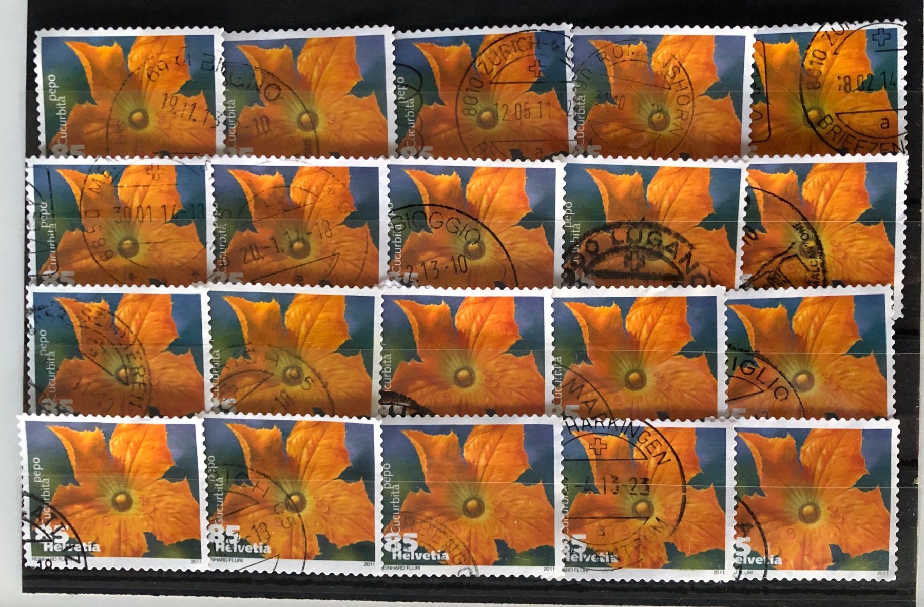 Alle Briefmarken: Nr.1376  Zucchini mit Stempel 2011  – Gebraucht aus Aarau von Billa007