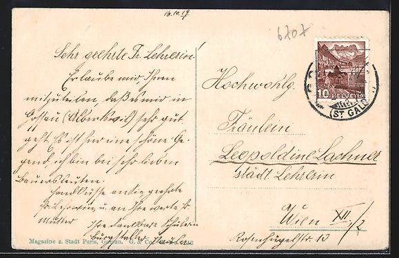 Cartoline postali: AK Gossau /SG, Blick gegen den Säntis – Usato da Berlin venduto da bartko-reher 1