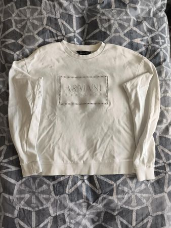Armani Exchange A|X Sweatshirt Weiss Logo Gr. M  1x getragen