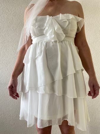 Kleid Cocktailkleid TALLY WEIJL Sommerkleid weiss Gr. 38