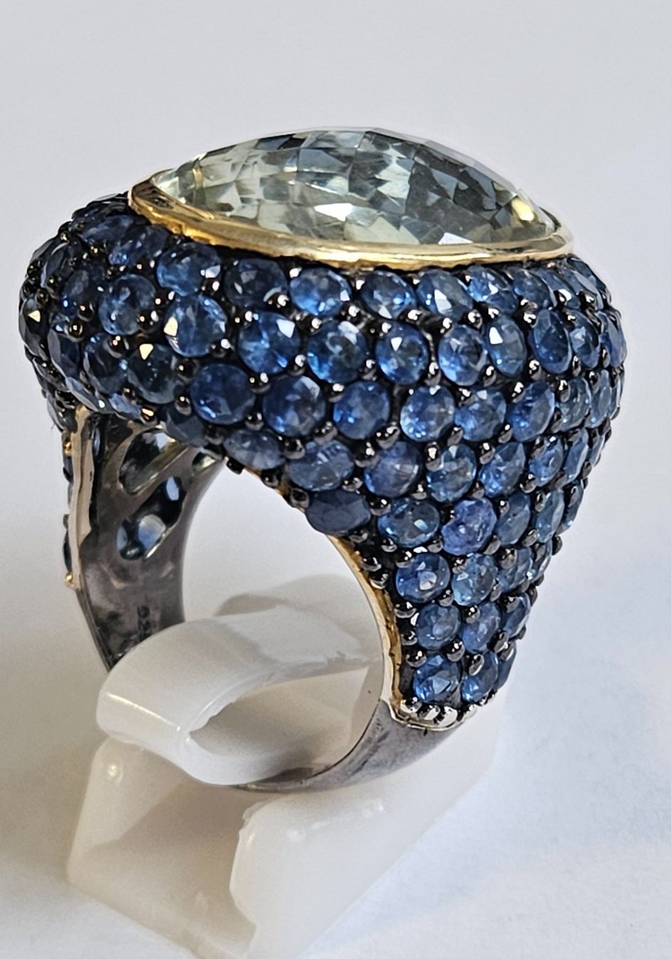 Anelli: Spektakulärer Cocktail Ring mit Citrin und Saphiren – Nuovo (secondo la descrizione) da Zürich venduto da adriben 5