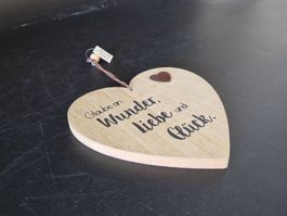 GILDE Deko-Herz aus Holz mit Spruch