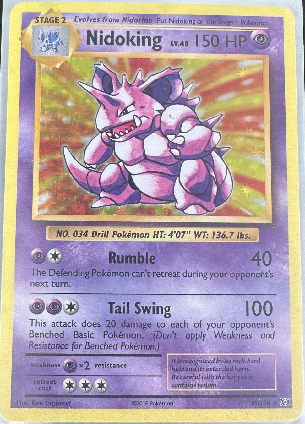 Pokémon Carte collezionabili: Nidoking 45/108 Englisch Pokémon Evolutions Holo – Nuovo (secondo la descrizione) da Dübendorf venduto da TrimTrend 1
