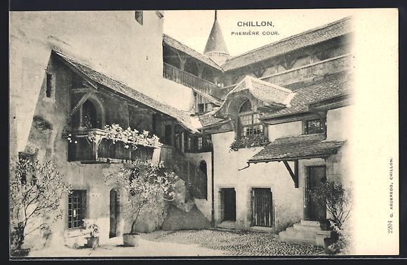 Ansichtskarten: Chillon, la première cour à l'intérie – Gebraucht aus Berlin von bartko-reher
