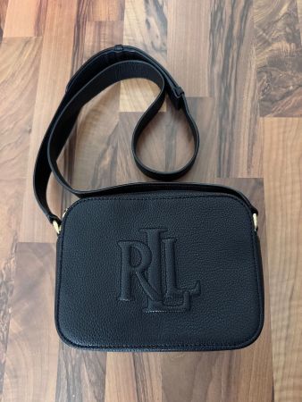 Umhängetasche RLL Leder, schwarz (Lauren Ralph Lauren)