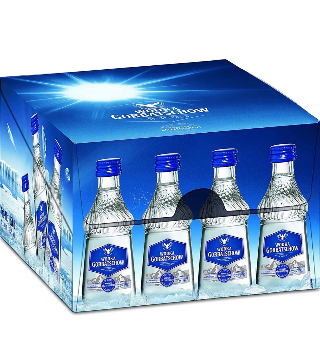 Bevande alcoliche: Wodka Gorbatschow 20er Pack mit 4cl 37,5% Vol – Nuovo e nell'imballaggio originale da Basel venduto da Seifehuesli