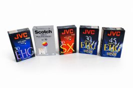 5 VHS C Videokassetten JVC Scotch Camcorder Kassetten