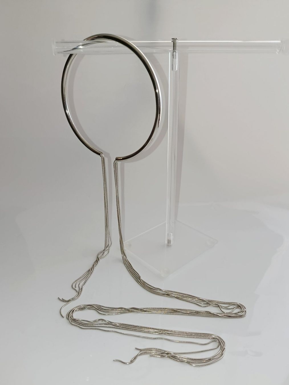 Catenine: Lange, silberfarbene Haslkette im Choker-Stil – Nuovo (secondo la descrizione) da Weiach venduto da sim_8s27