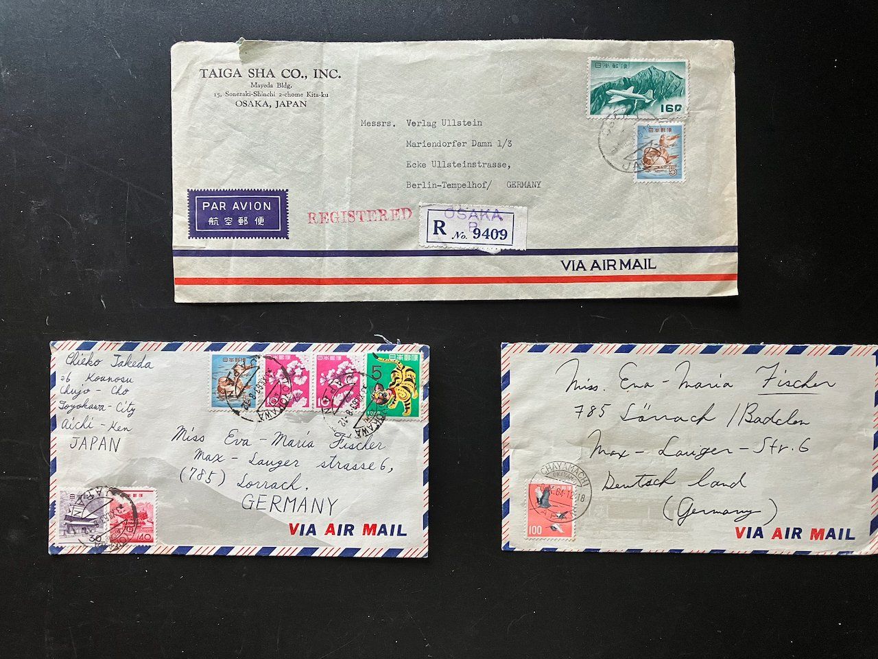Tutti i francobolli: 12 Luftpostbriefe Japan 1954-84 plus Block – Usato da Nesslau venduto da zueri6 4