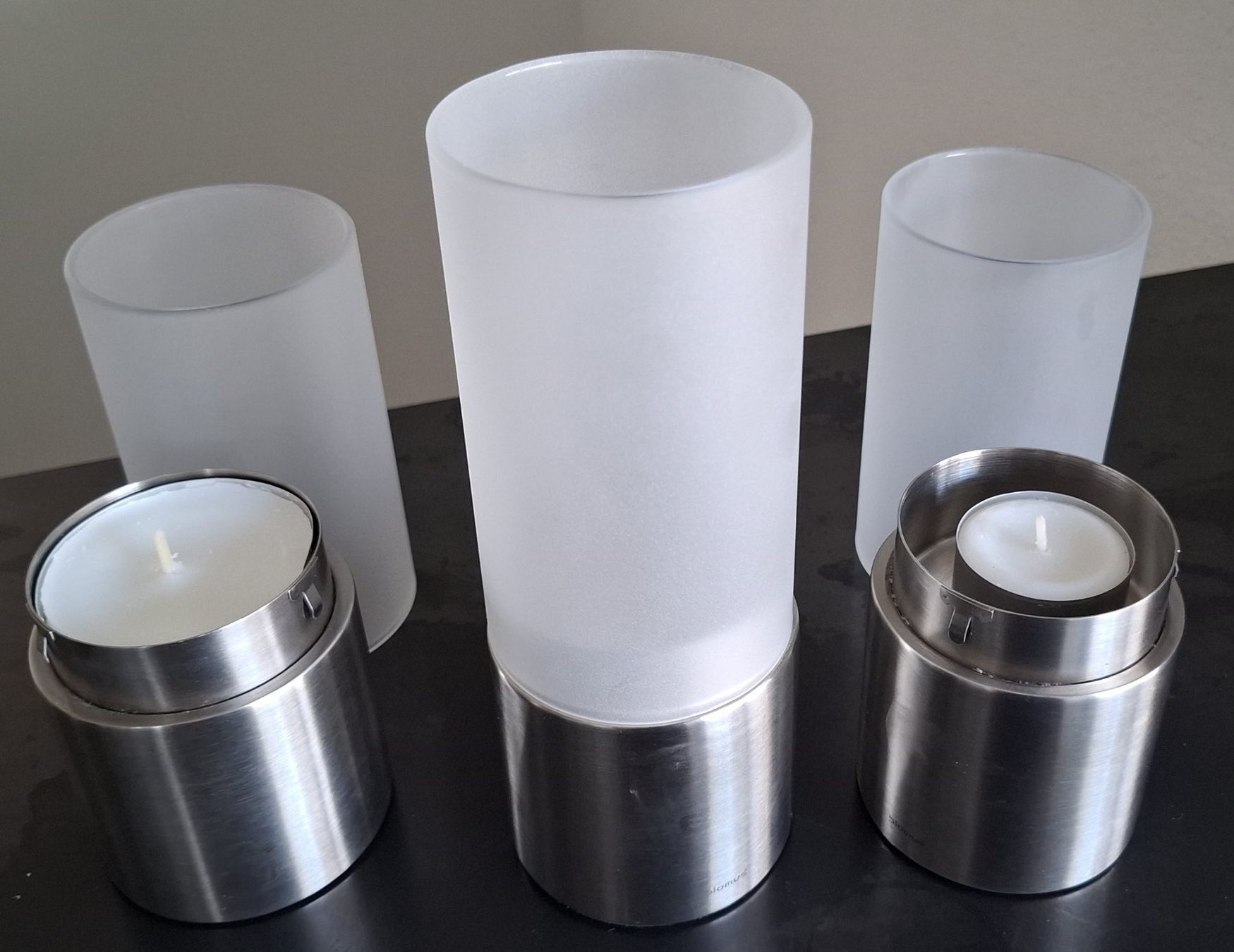 Blomus Portacandele: 3 x Windlicht modern FARO von blomus – Nuovo (secondo la descrizione) da Rudolfstetten venduto da Bubu25