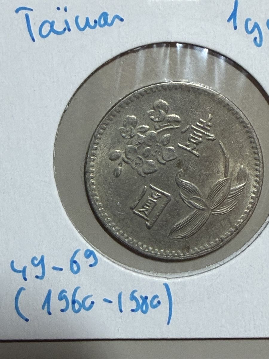 Tutti le monete: Taïwan - 1 yuan - 49-69 – Usato da Payerne venduto da Mike1682