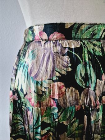 ROCK XS 34 GLÄSER JUPE MAXIROCK SEIDEN GLANZ TOP zu bluse