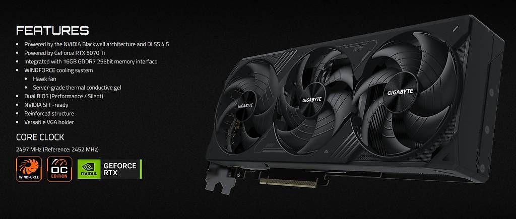 Gigabyte Cartes graphiques: GeForce RTX 5070 Ti WINDFORCE OC SFF 16G – D'occasion à Arth par Alpman