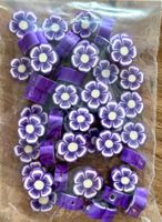 Fimo Bastelperlen lila Blume 50 Stück