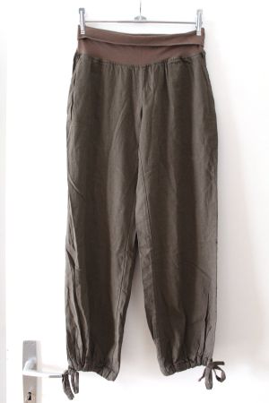 Leinen Stoff Hose, Gr. M