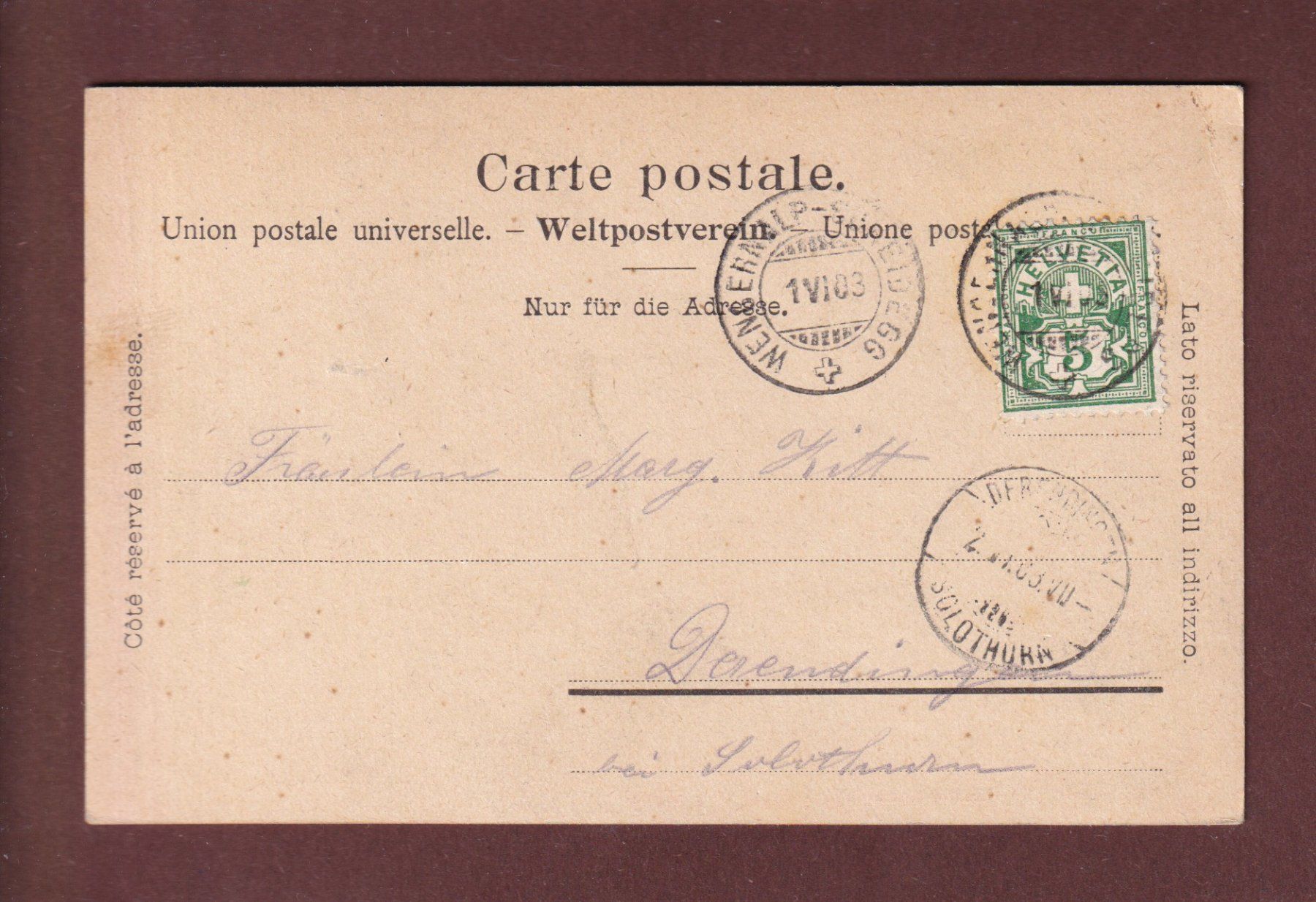 Cartes postales: KLEINE SCHEIDEGG - Eiger und Mönch - 1903 – D'occasion à Pully par nicecards-shop 1