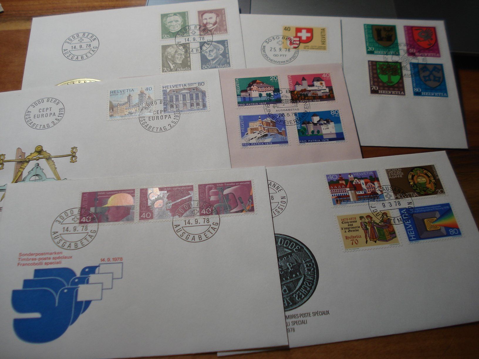 Tutti i francobolli: Set 1978, FDC 7 Belege – Usato da Niederwil AG venduto da morostahu 1