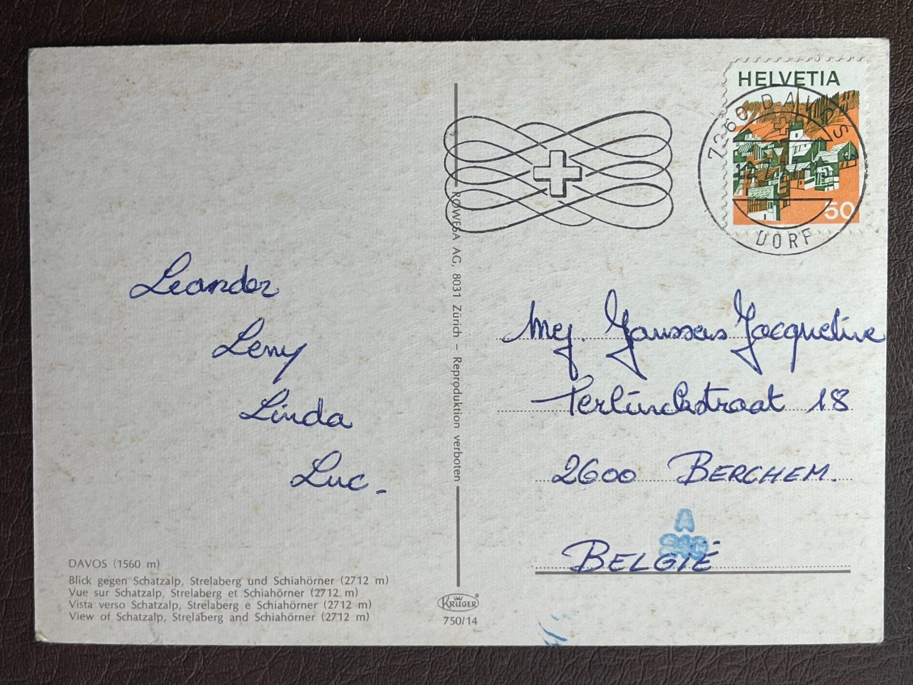 Ansichtskarten: Davos - Luftseilbahn – Gebraucht aus Steg VS von danwer74 1