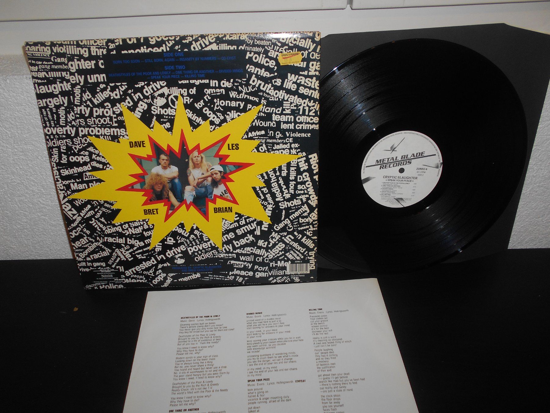 Dischi in vinile: Cryptic Slaughter – Speak Your Peace / 1990 – Usato da Aarberg venduto da witchhunter01 1