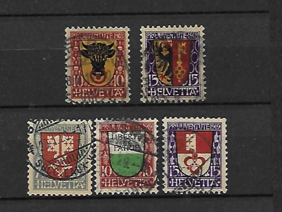 Tous les timbres: PJ 1918 + 1919 gest. Kat: CHF 130.- – D'occasion à Basel par Ilp