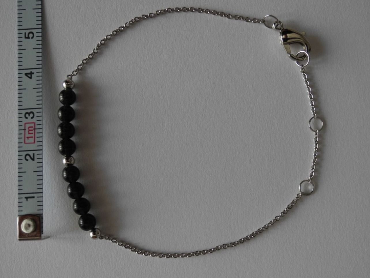 Bracciali & Braccialetti: Armkette aus Messing rhodiniert, Lavastein – Nuovo (secondo la descrizione) da Balsthal venduto da qwer24 3