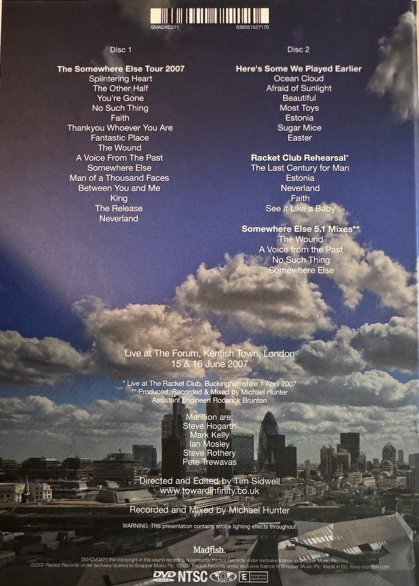 Tous les DVDs: 2 DVDs MARILLION SOMEWHERE IN LONDON – D'occasion à Wisen par gigisna