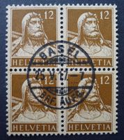 Nr. 127 Viererblock, Zentrumstempel BASEL, Kat: 50.-
