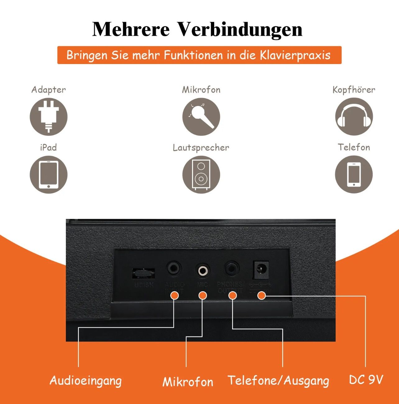 Musikinstrumente: + 61 Tasten Keyboard  E-Piano + Ständer kopfhörer – Neu und originalverpackt aus Amriswil von  3