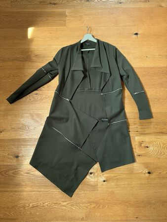Olive Mantel mit Reissverschlüssen, Gr. XL, neu