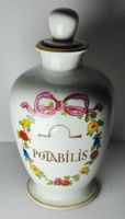 Vintage Apothekergefäß Porzellan POTABILIS Blumen 15cm