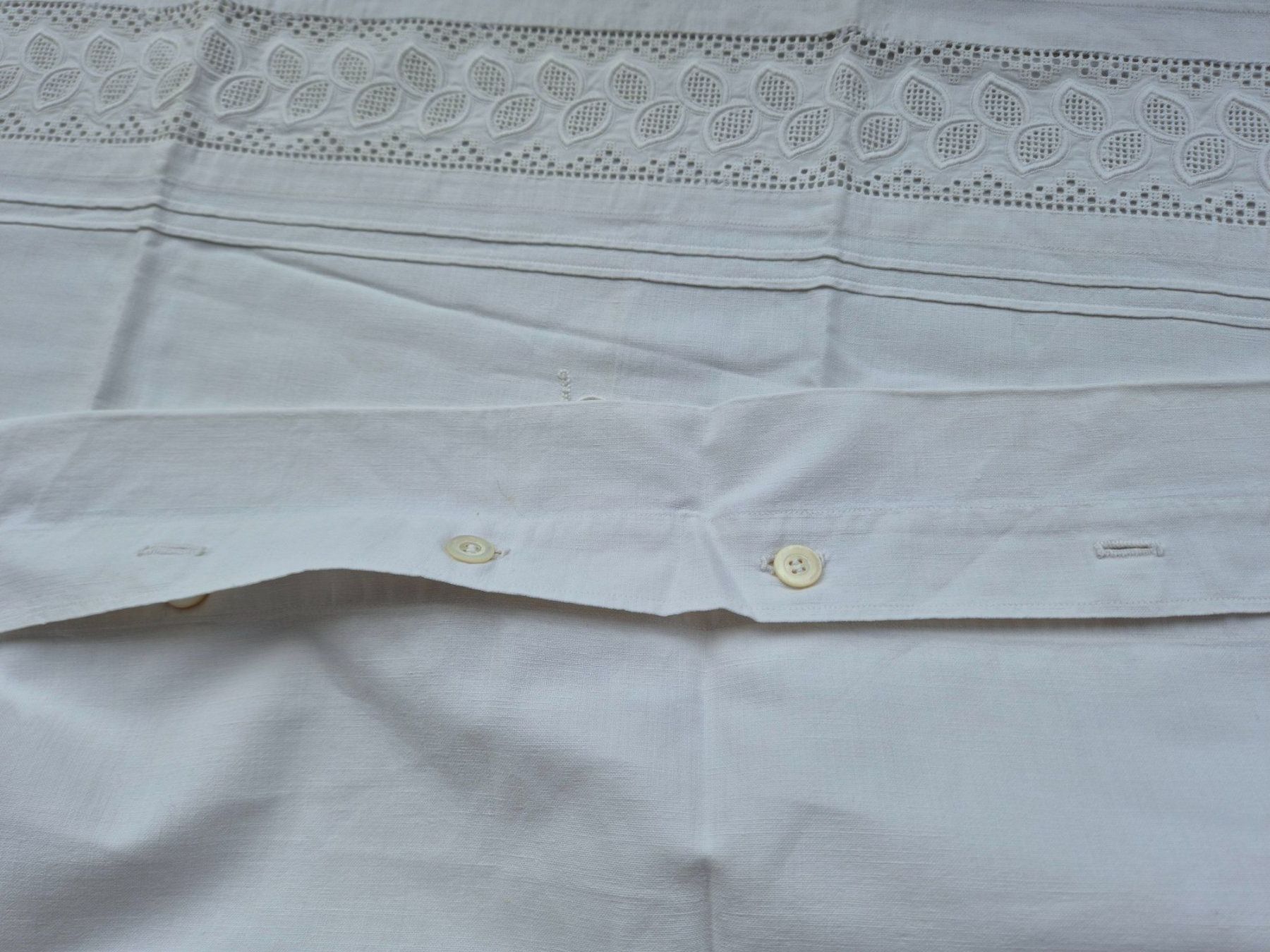 Biancheria da letto: Leinen Kissenbezug mit Monogramm LS Spitze alt – Usato da Bern venduto da aronari 5