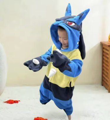 Lucario Kostüm Overall Kinder