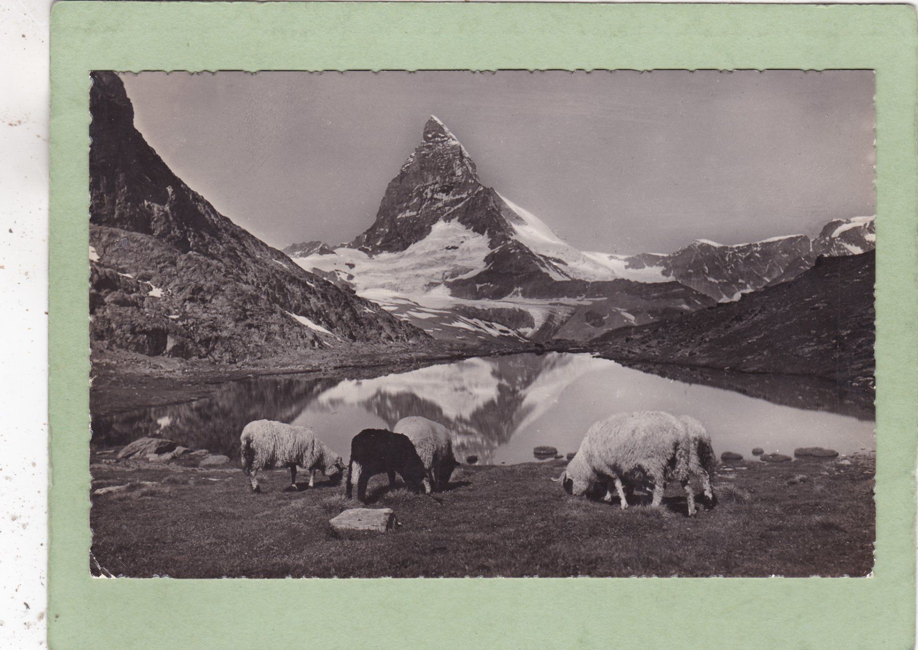 Cartoline postali: Zermatt Riffelsee Matterhorn 1946 – Usato da Herisau venduto da Lisegrat2008
