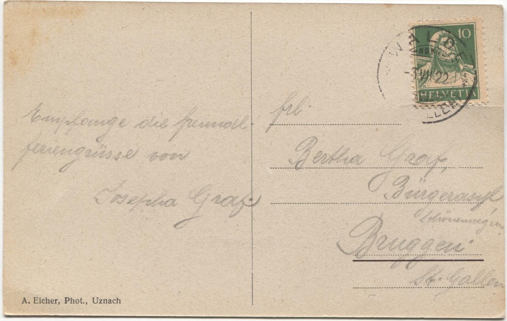 Cartoline postali: WALDE SG 1922 mit Sägerei – Usato da Wil SG venduto da Clanx 2