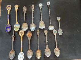 Souvenir Löffel Konvolut 13 Stk. verschiedene Orte