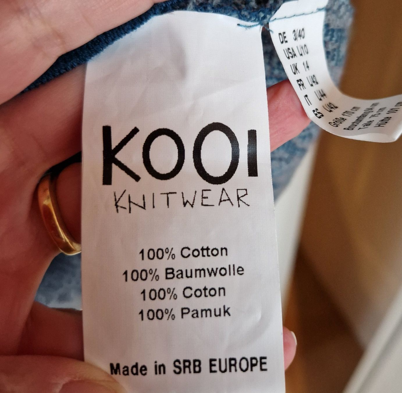 Vestiti: Robe Bleu-Vert Coton Marque Kooi – Usato da Crassier venduto da steff2000 3