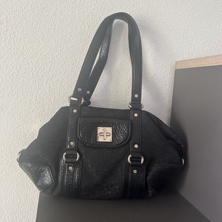 VINTAGE Y2K DKNY BLACK CANVAS SHOULDER BAG