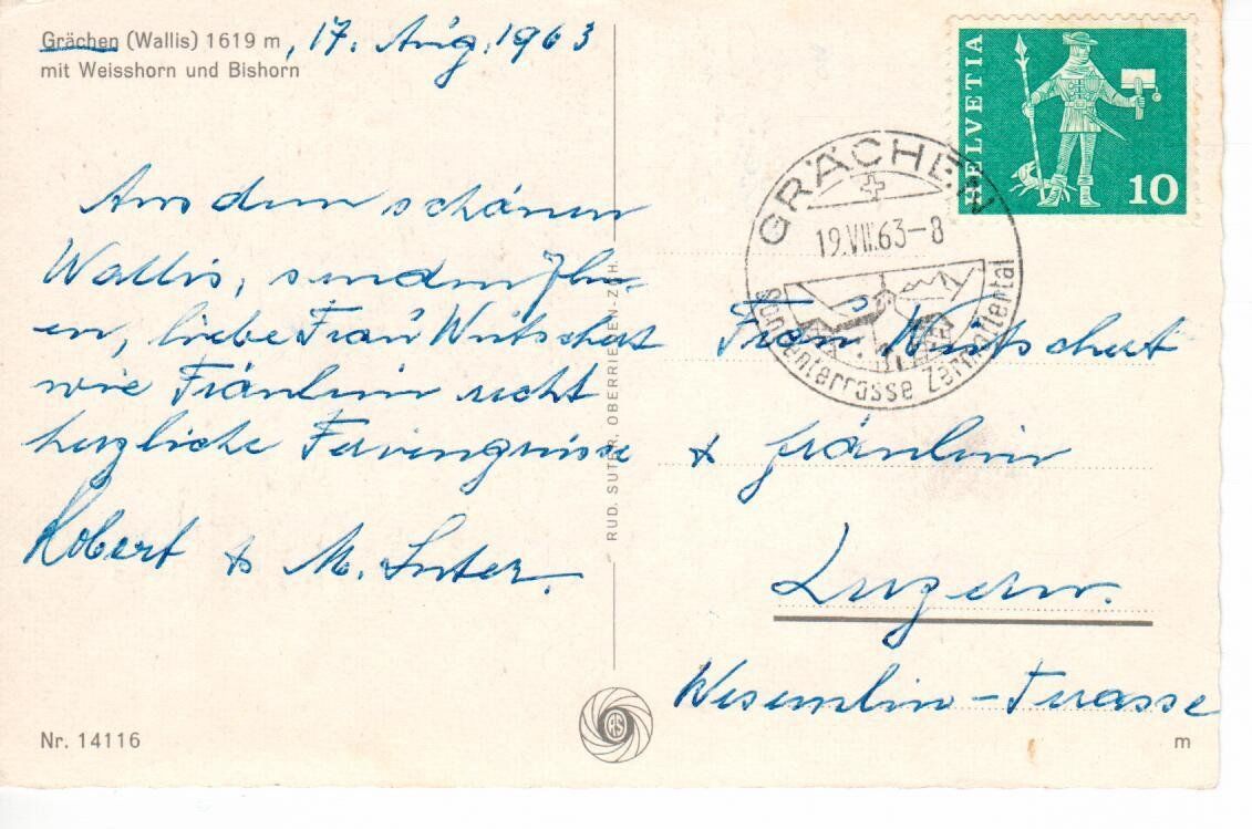 Cartes postales: Grächen – D'occasion à Wolhusen par Curver9 1