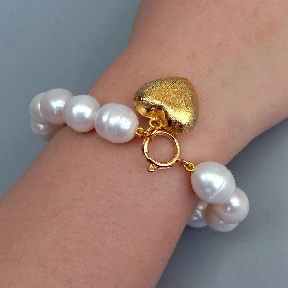 Bracciali & Braccialetti: Herz weiss Lua Perlen Armband Echt Bracelet Coeur Perle – Nuovo (secondo la descrizione) da Prilly venduto da ilyria73 2